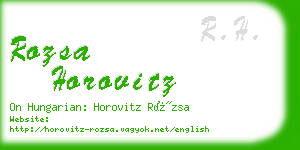 rozsa horovitz business card